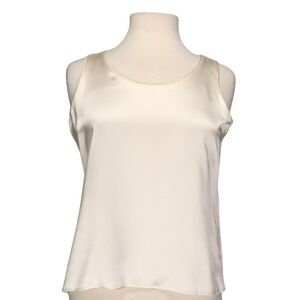 EILEEN FISHER Tunic Top 100% Silk Tunic Sleeveless Size Medium Ivory